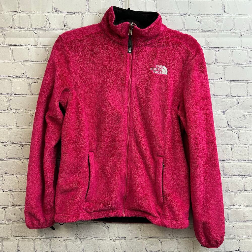 The North Face Girls Osito Fuchsia Pink Fuzzy Jacket Size XL Full Zip Soft